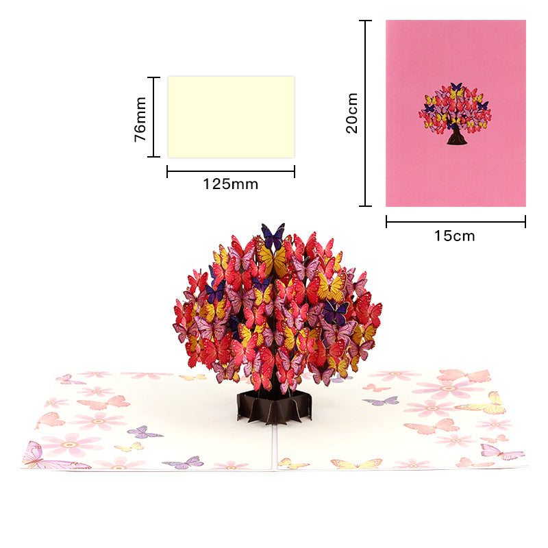 Butterfly Canopy Tree 3D Pop Up Fantasy Greeting Card
