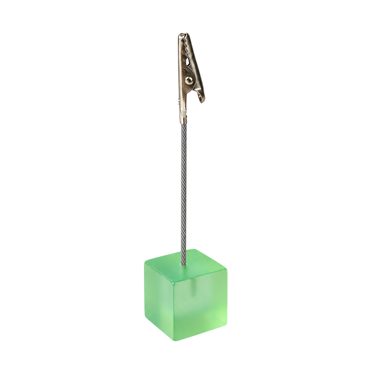 Photo Holder Clip with Square Light Green Coloured Resin Base