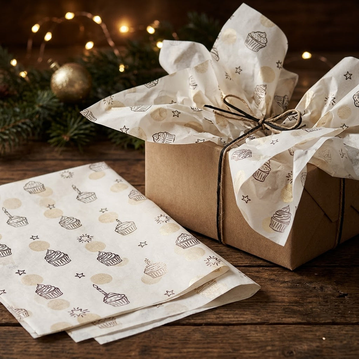 Pack of 5 Sweet Celebration Design 50 x 70 cm Luxury Silver Foil Tissue Sheets - Birthday, Cake, Celebration