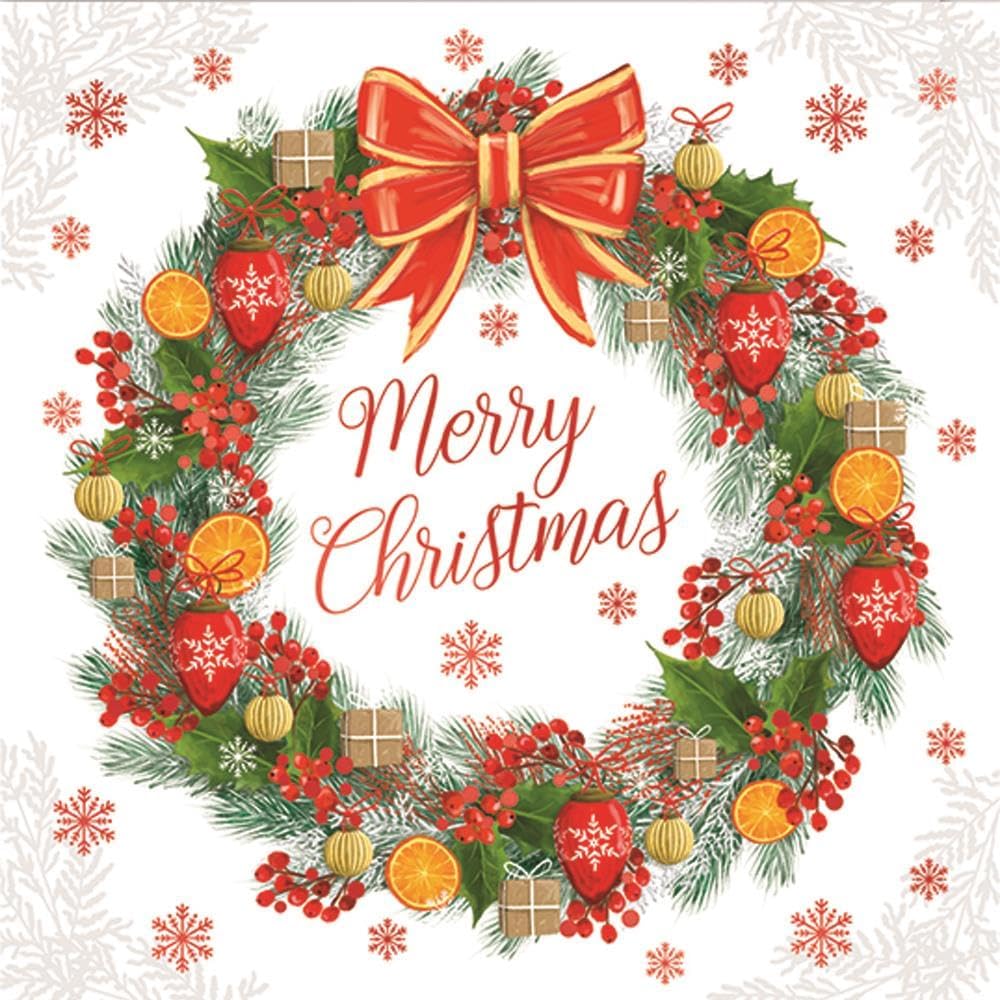 Pack 10 Festive Tree & Wreath Designs Christmas Cards