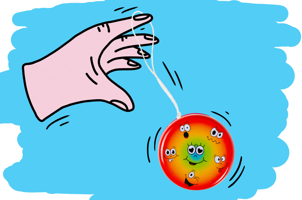 Pack of 24 Metal Yo-Yo Emotions Return Tops