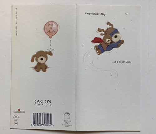 Happy Father's Day Super Dad Lots of Woof Card