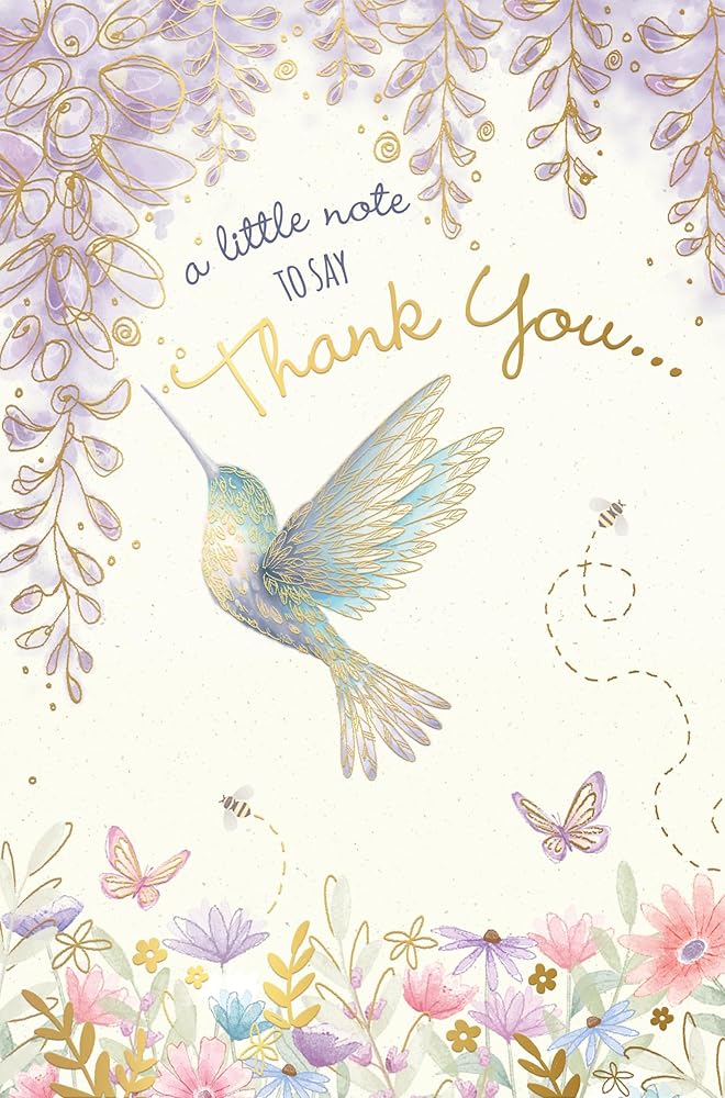 Hummingbird Design Thank You Card