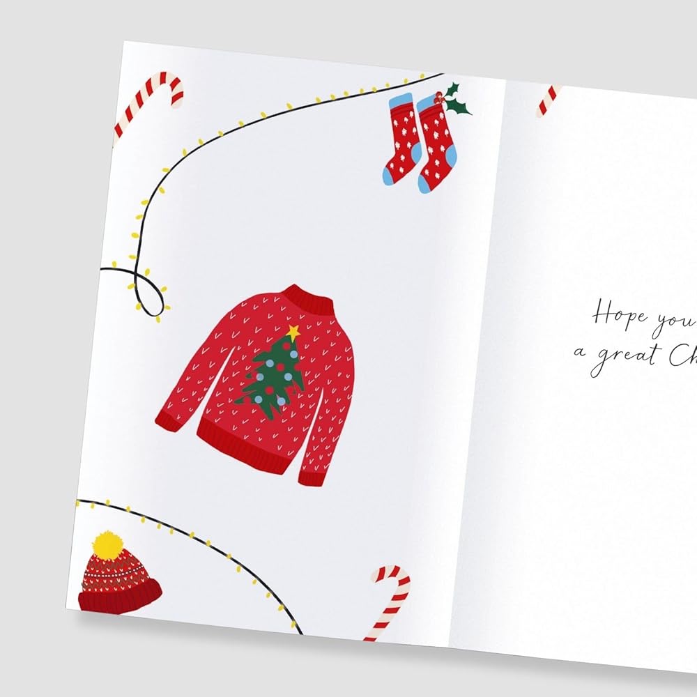 Vibrant Festive Design Godson Christmas Card