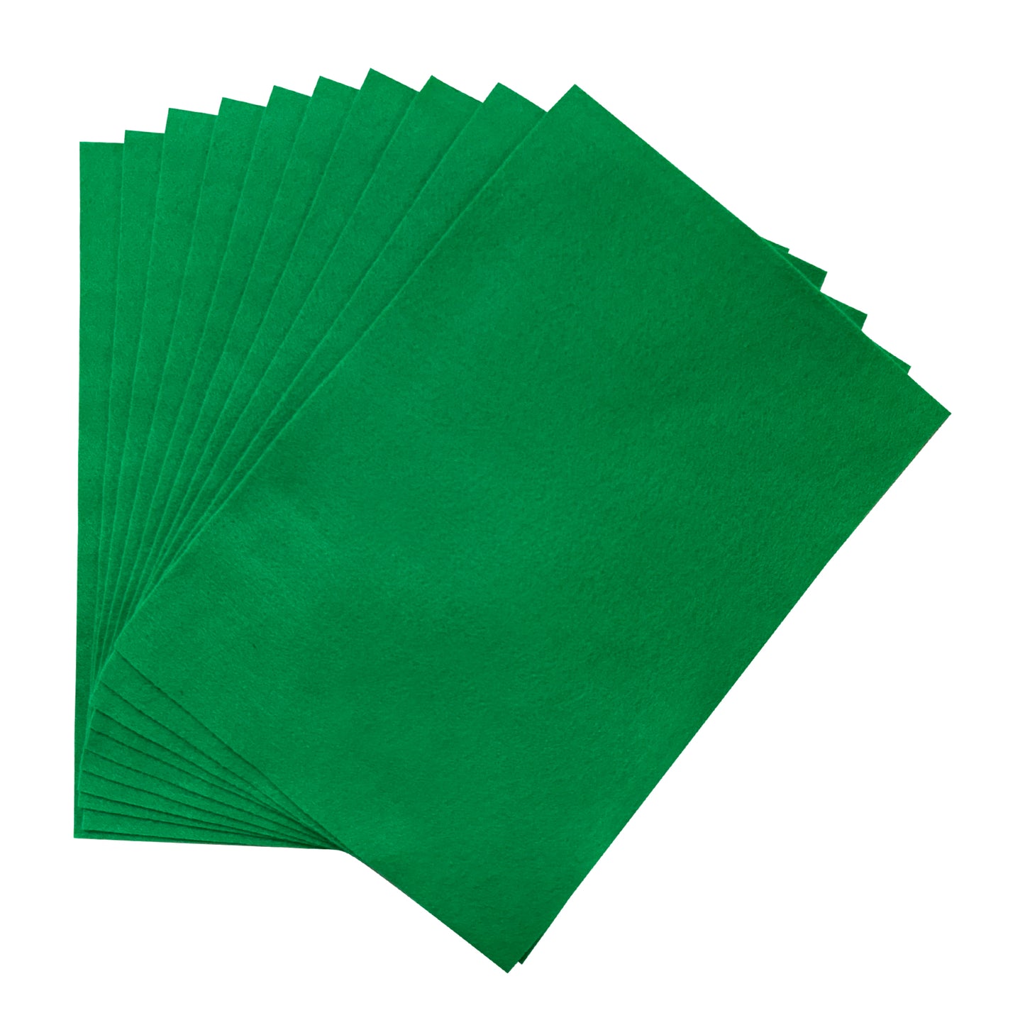 Pack of 10 A4 Green Coloured Felt 180gsm Sheets