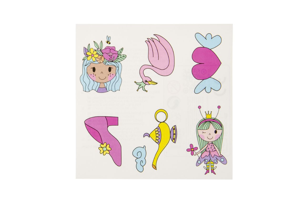 96 Pack of 6 Pieces Princess Tattoos