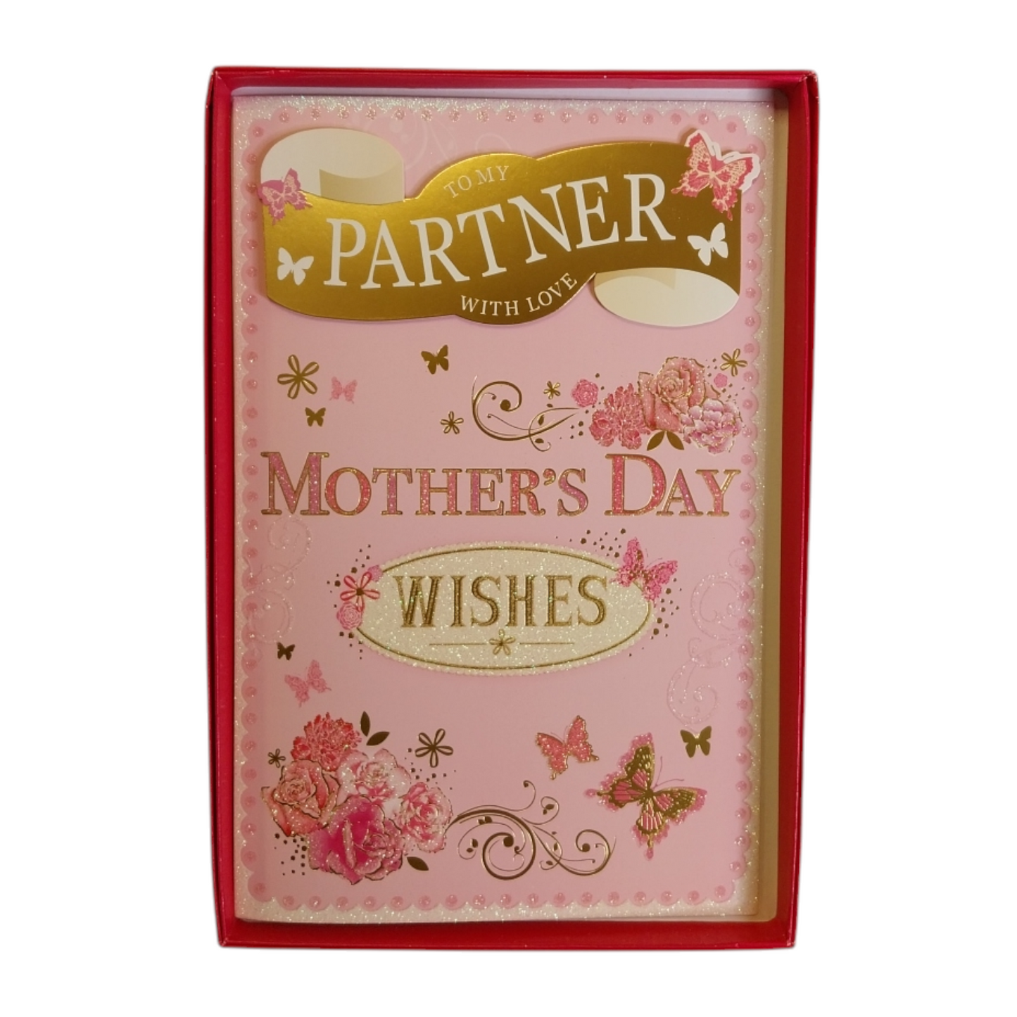 To My Partner Butterflies and Flowers Design Mother's Day Boxed Card