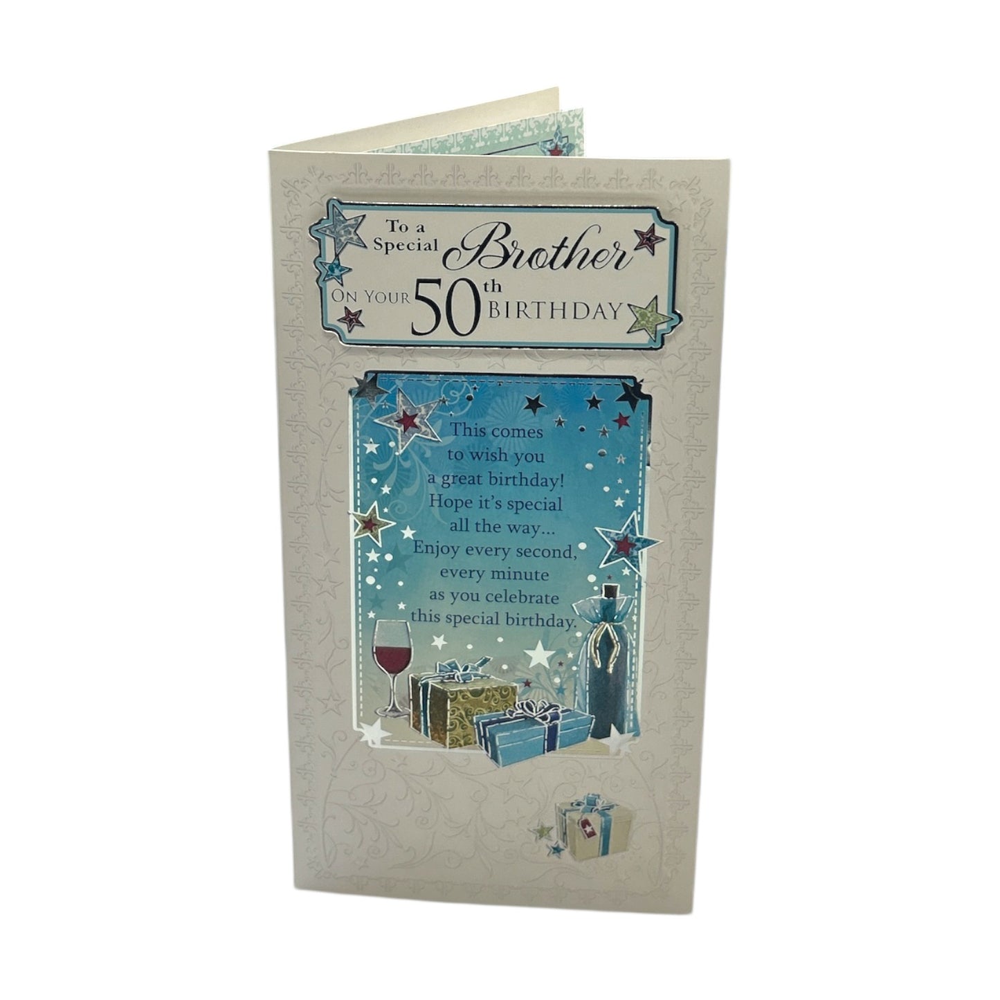 To Special Brother 50th Birthday Soft Whispers Card