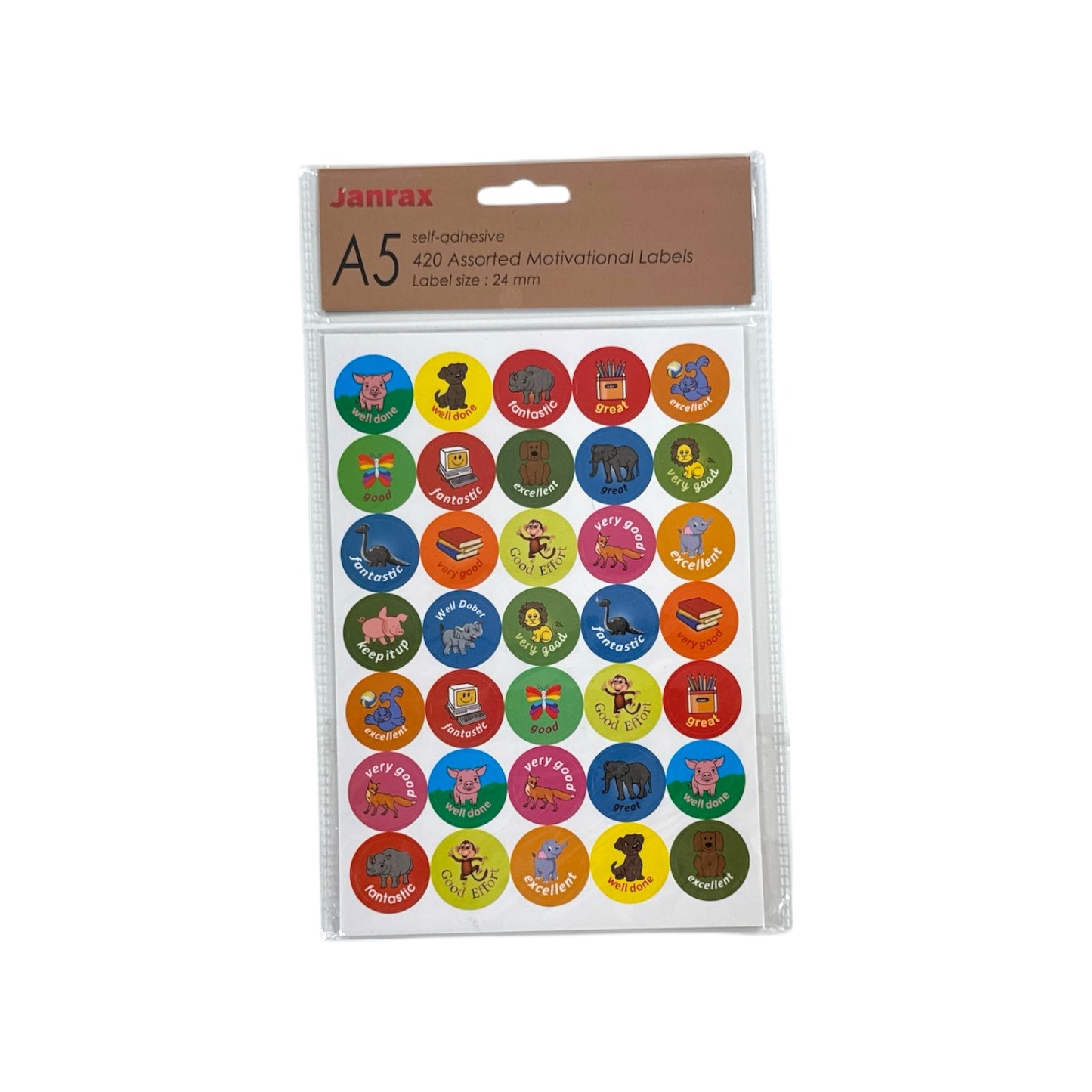 Pack of 5040 Motivational Assorted 24mm Self-Adhesive Labels