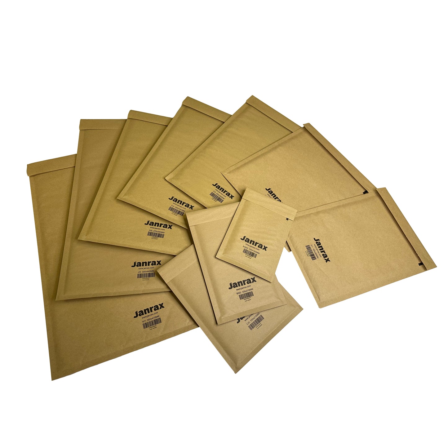 Pack of 100 Bubble Lined Size 0/C Padded Brown Postal Envelopes by Janrax