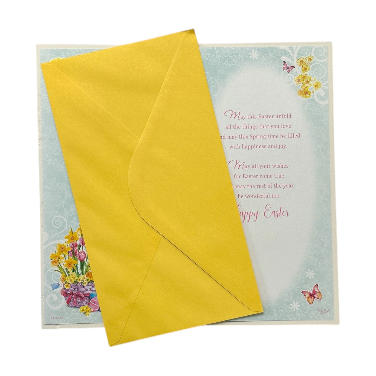 To All The Family Basket of Flowers and Eggs Design Easter Card