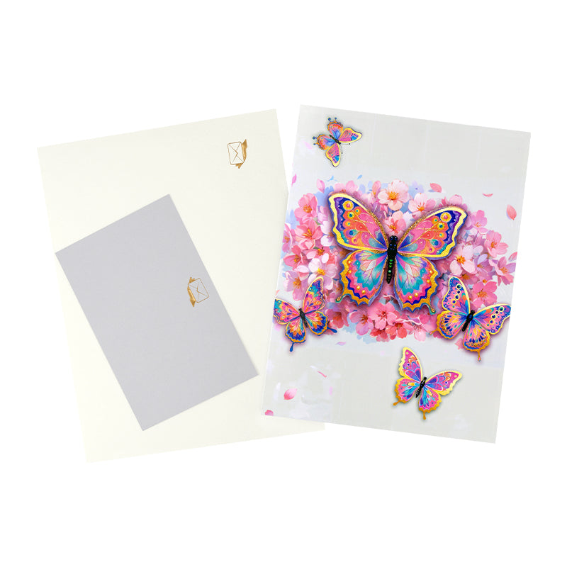 Wings of Color Cherry Blossom 3D Pop Up Greeting Card