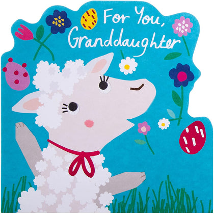 For Granddaughter Die Cut Lamb Design Easter Card