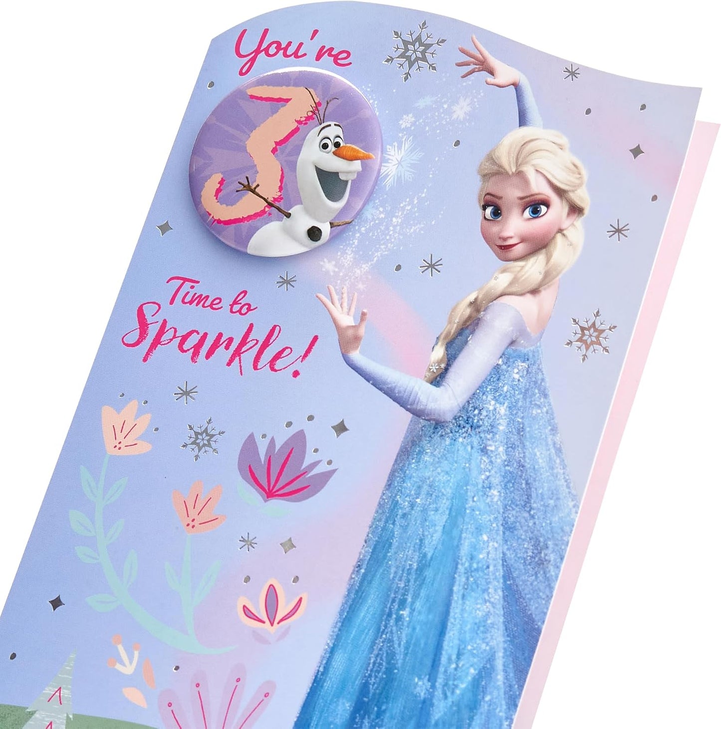 Disney Frozen Elsa Design 3rd Birthday Card with Badge
