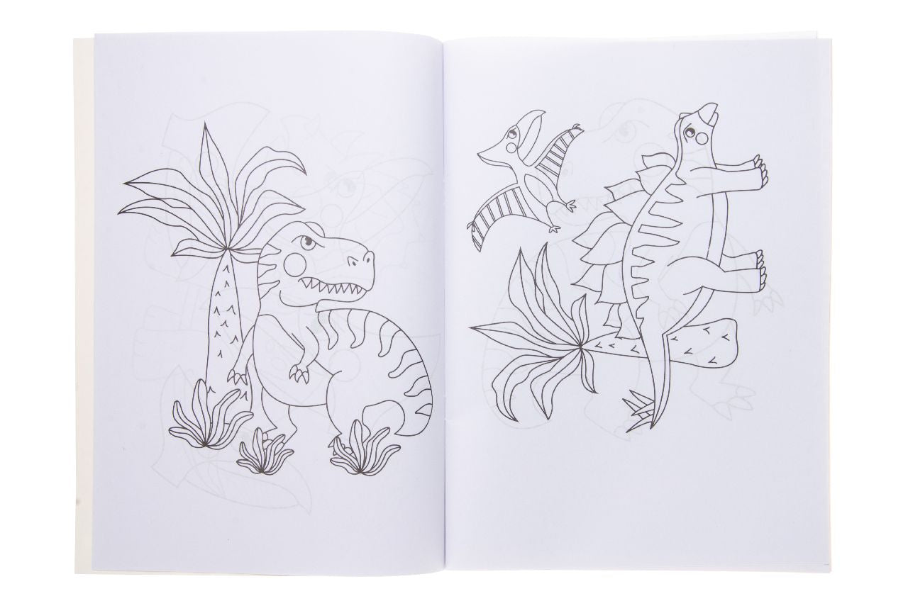 Pack of 12 A4 Dinosaur Coloring Books with Stickers Sheet