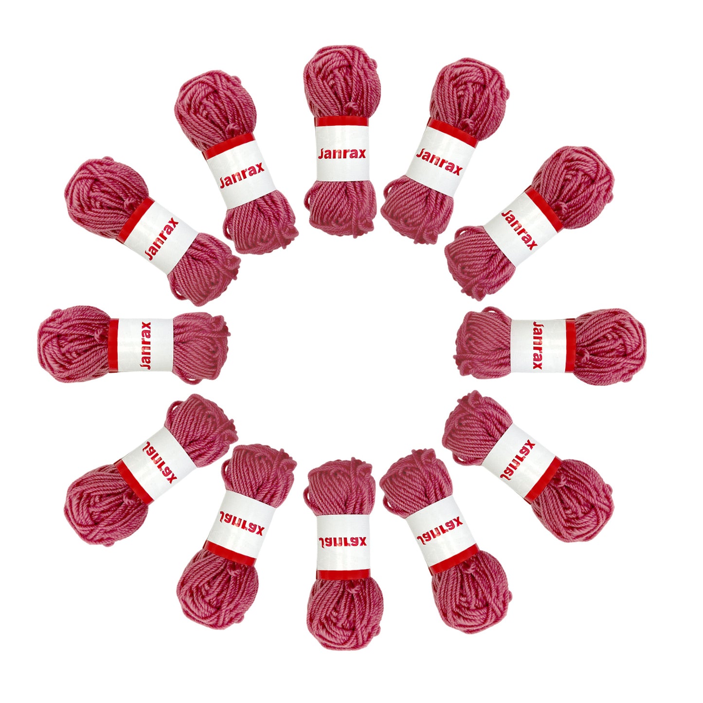 Pack of 10 Dusky Pink Acrylic Yarn Rolls – 10g each, 4 Strand 8 Ply Knitting Wool