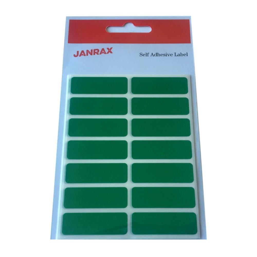 Pack of 98 Green 12x38mm Rectangular Labels - Adhesive Stickers