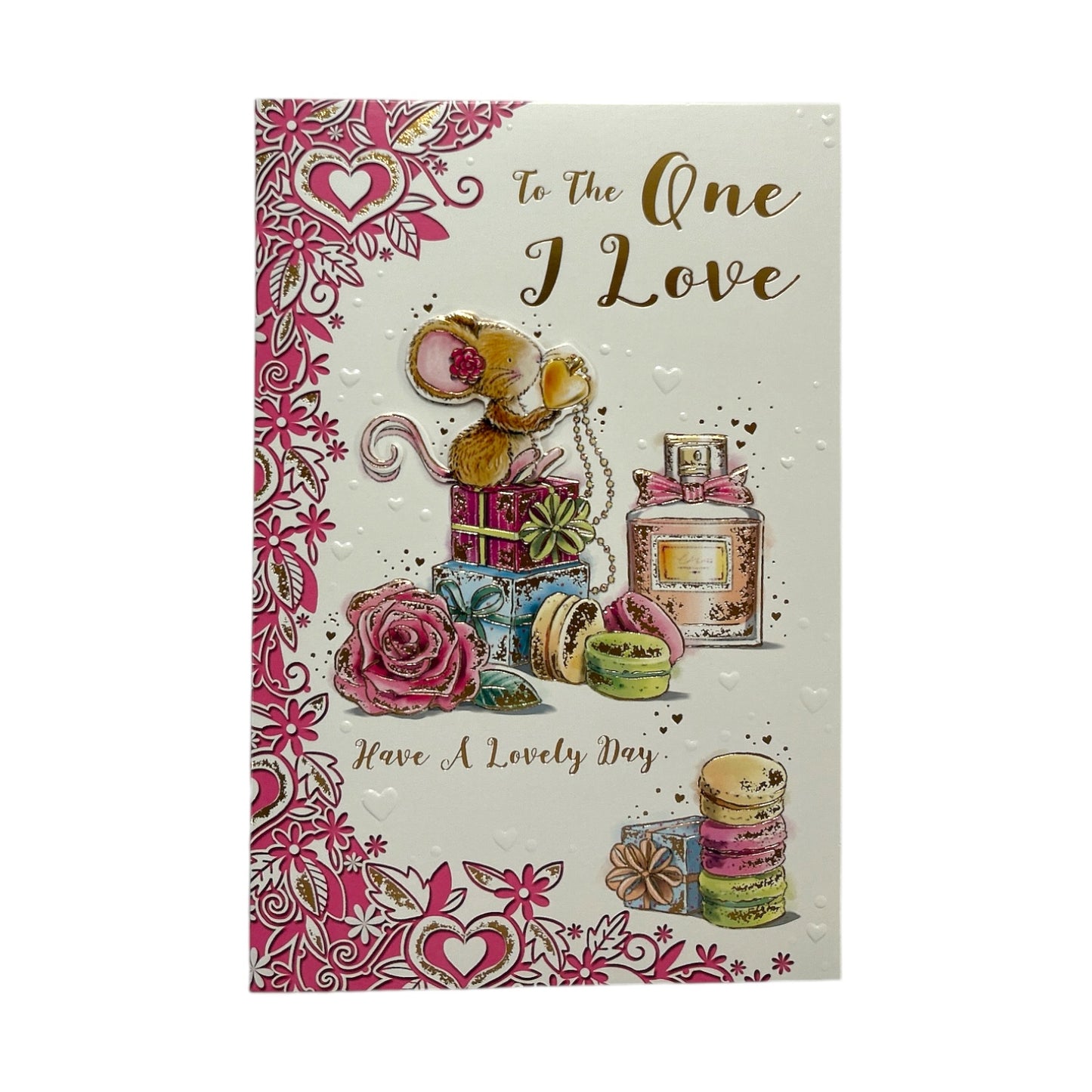 One I Love Mice And Perfume Design Birthday Card