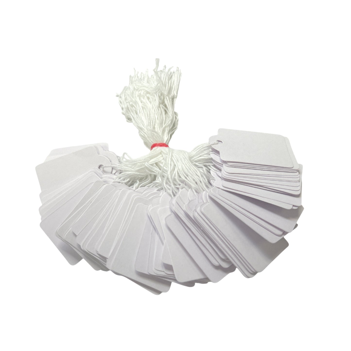 Pack of 600 Large White Strung Tags 36 x 53mm