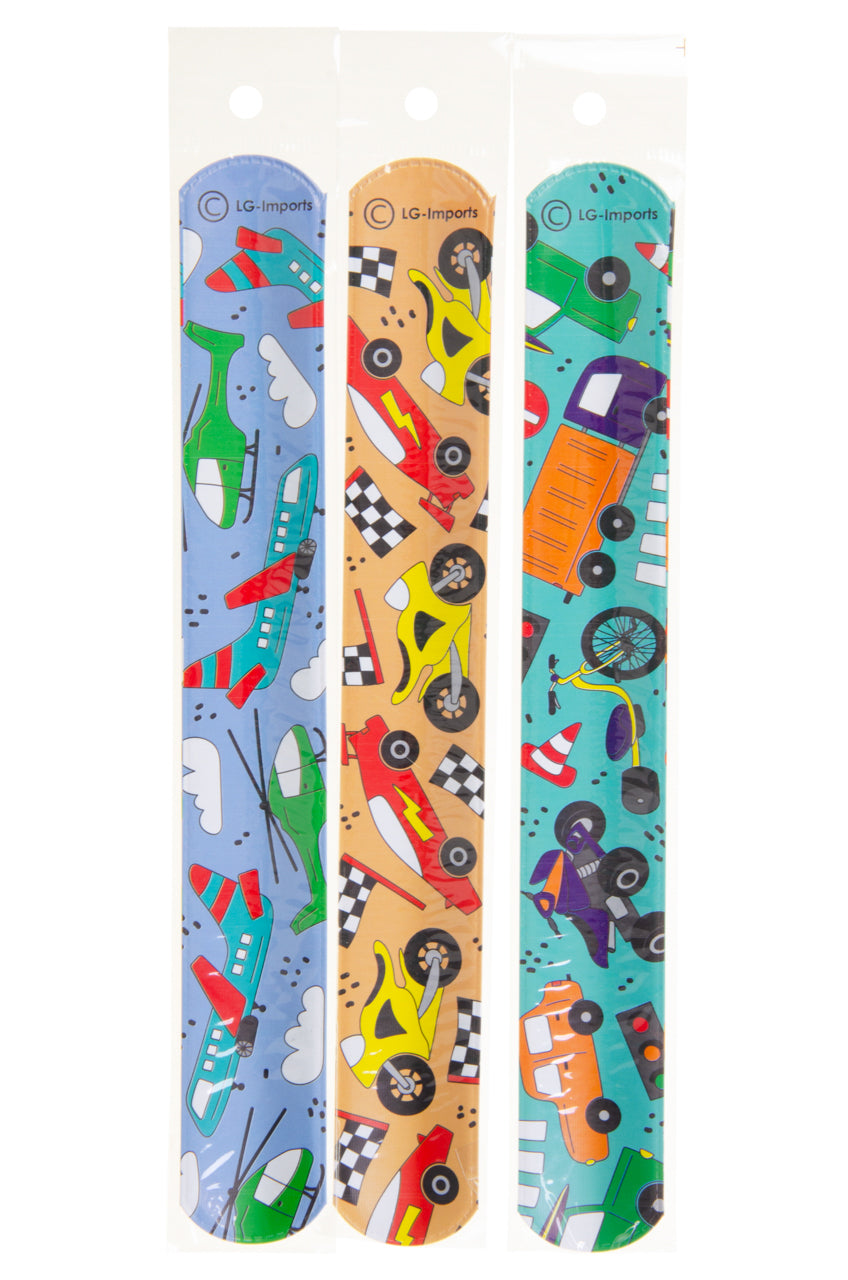 Pack of 12 Vehicles Snap Bracelets