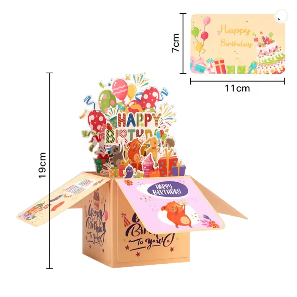 Animal Paradise 3D Pop Up Birthday Box Card