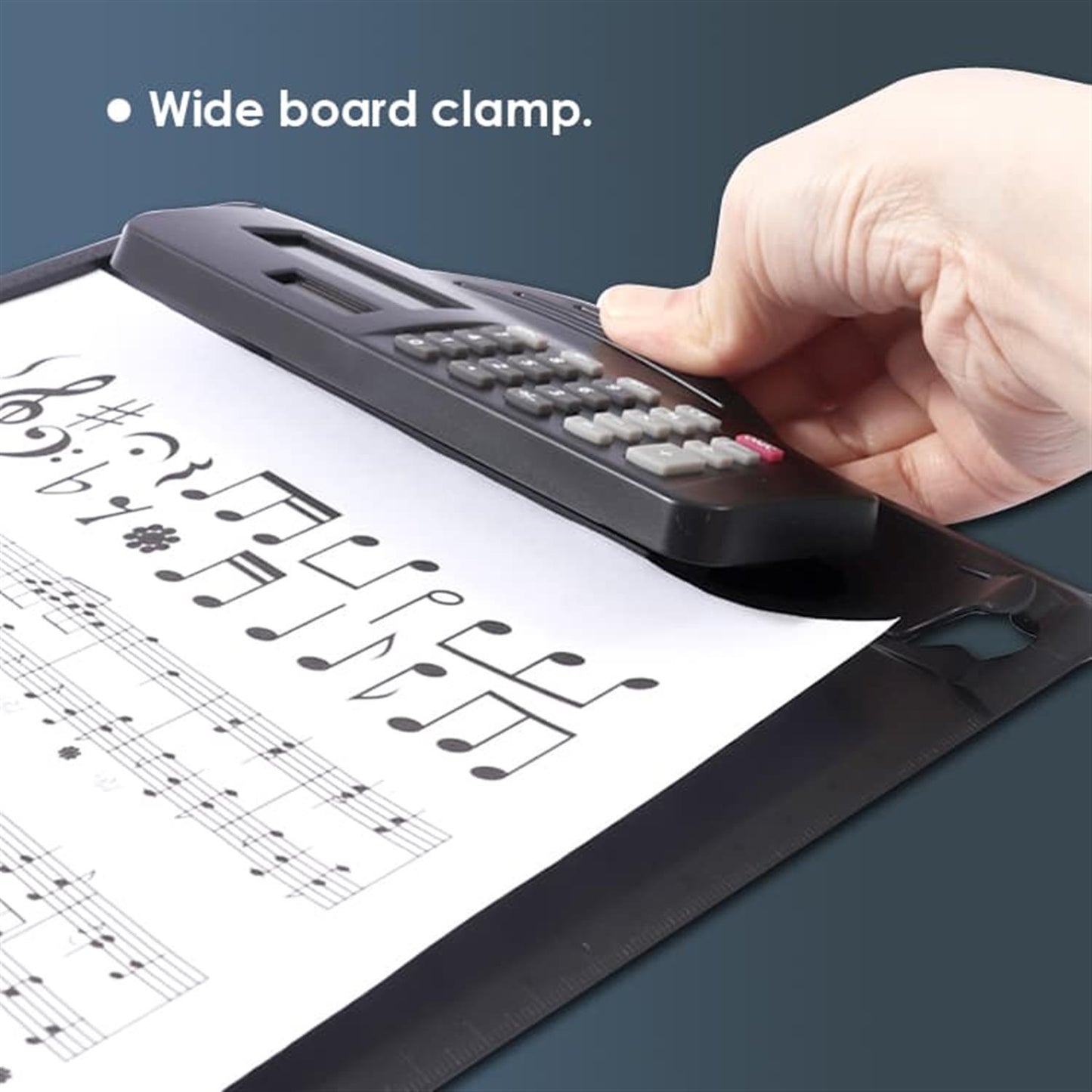 PP Writing Black Clip Board With Calculator 35 × 23.5 × 3.4 cm
