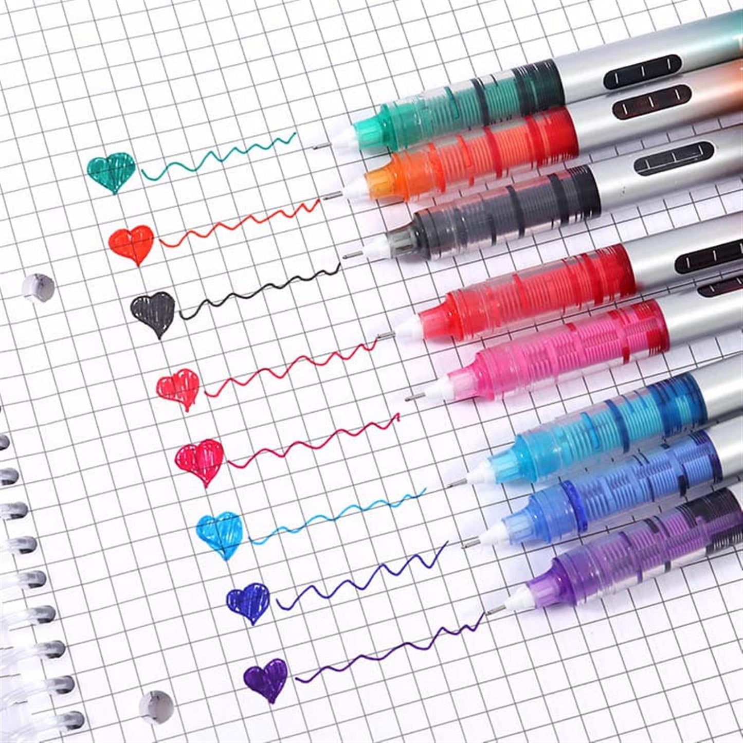 Pack of 8 0.5mm Plastic Colorful Roller Pens