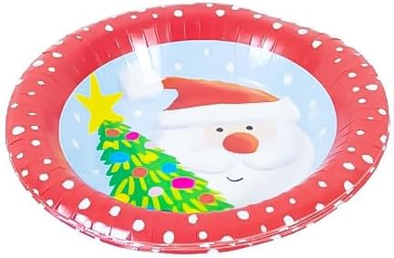 Pack of 6 Santa Claus Christmas Round Paper Bowls 16.5cm