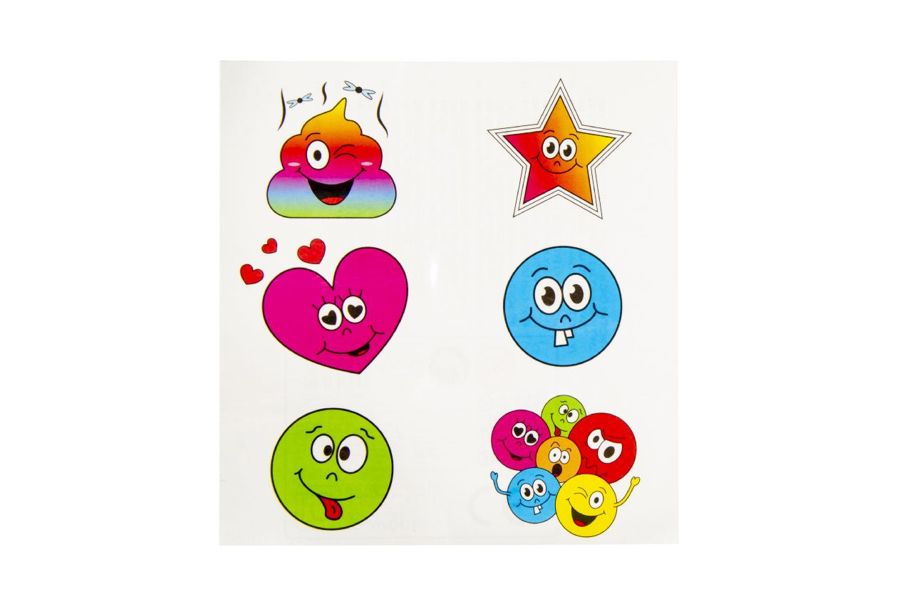 96 Pack of 6 Pieces Emotion Faces Tattoos
