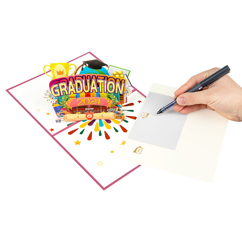 Hats Off 3D 2024 Pop Up Graduation Card