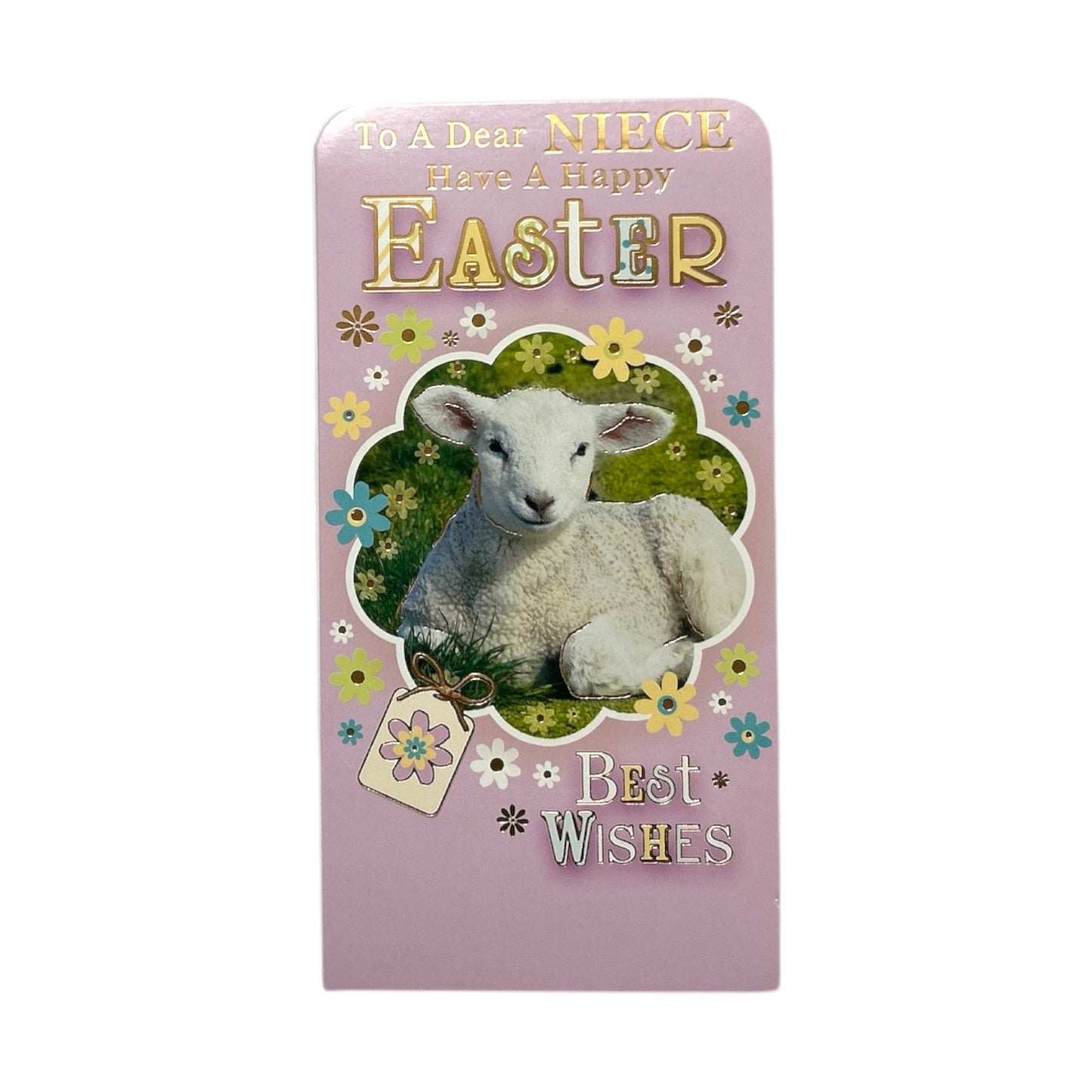 To A Dear Niece Cute Lamb Easter Money Wallet Card