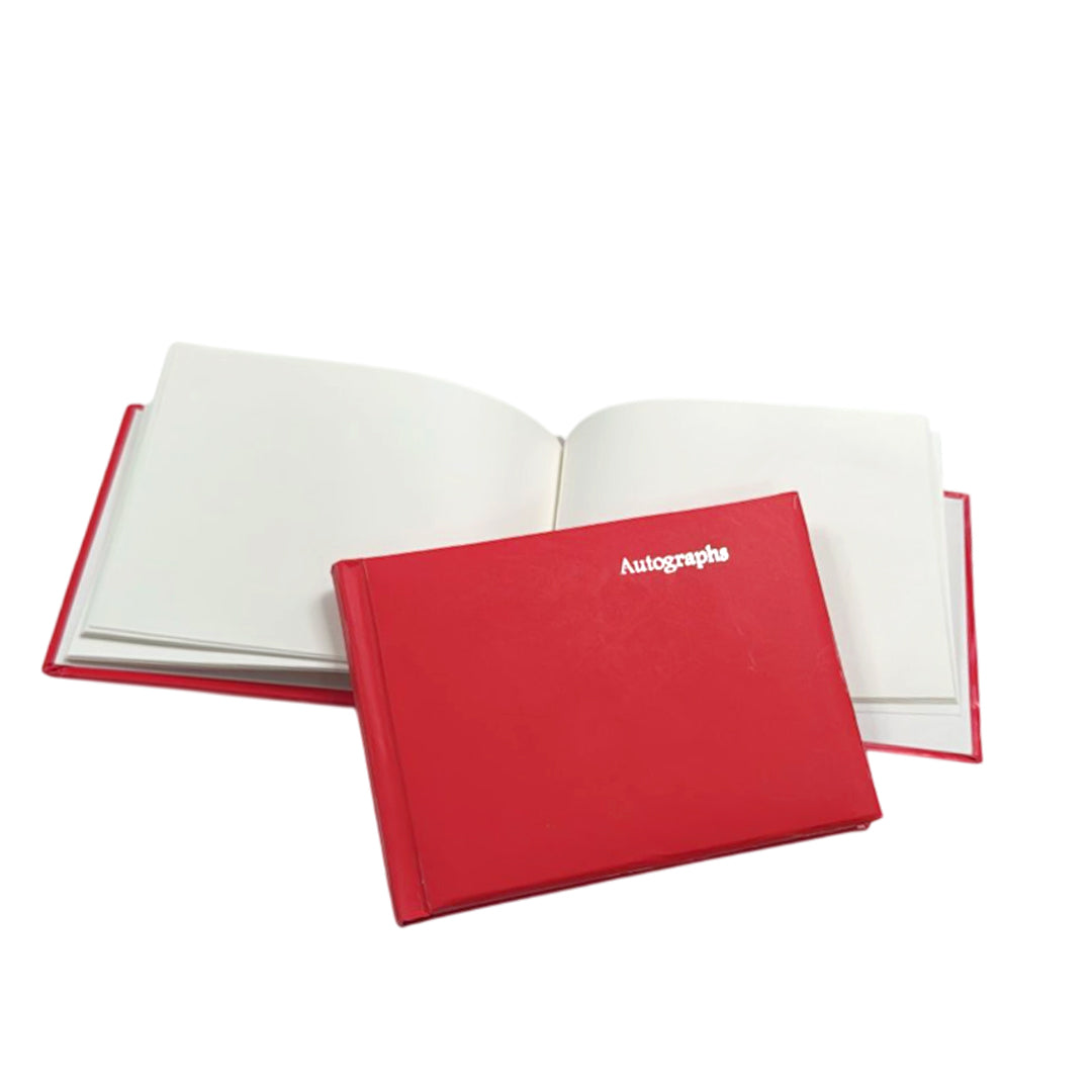Pack of 24 Red 100 Pages Autograph Books – School Leavers Signature, End of Term Memory Book