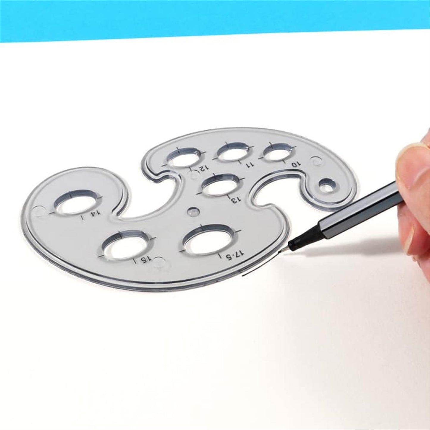 Pack of 3 Transparent Plastic French Curve Design Ruler Set