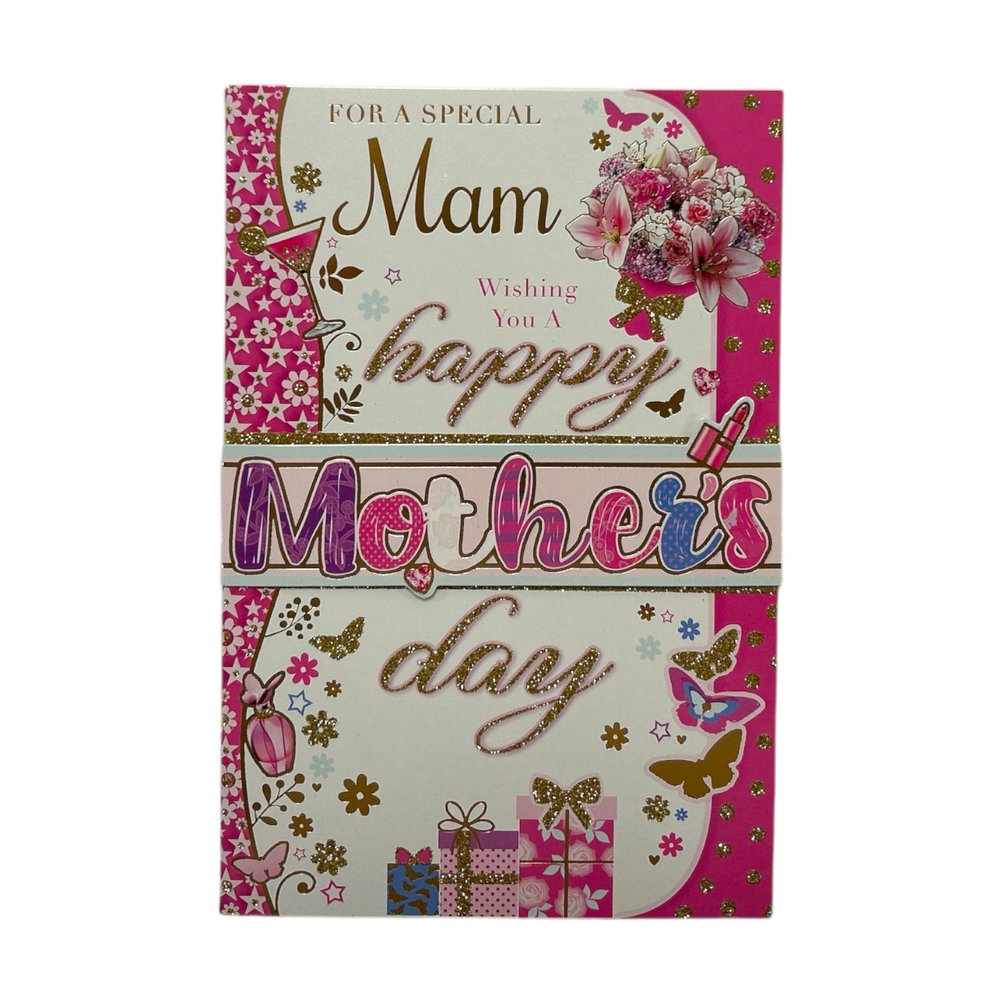 For A Special Mam Beautiful Pink Floral and Gift Design Mother's Day Card