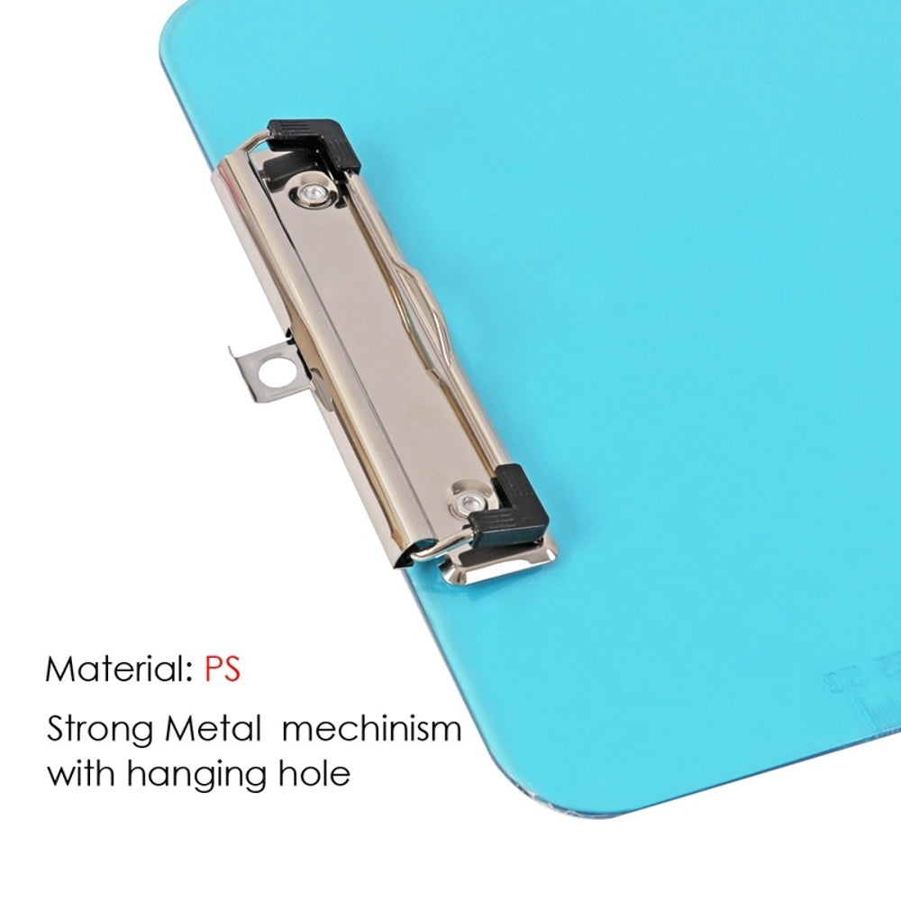 A4 Coloured Translucent Clipboard Writing Board with cm/Inch Engraved Ruler