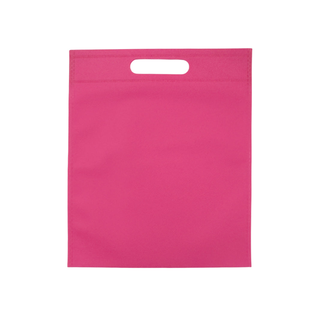 Pack of 25 Pink Coloured 30x25cm Non-Woven Patch Handle Bags