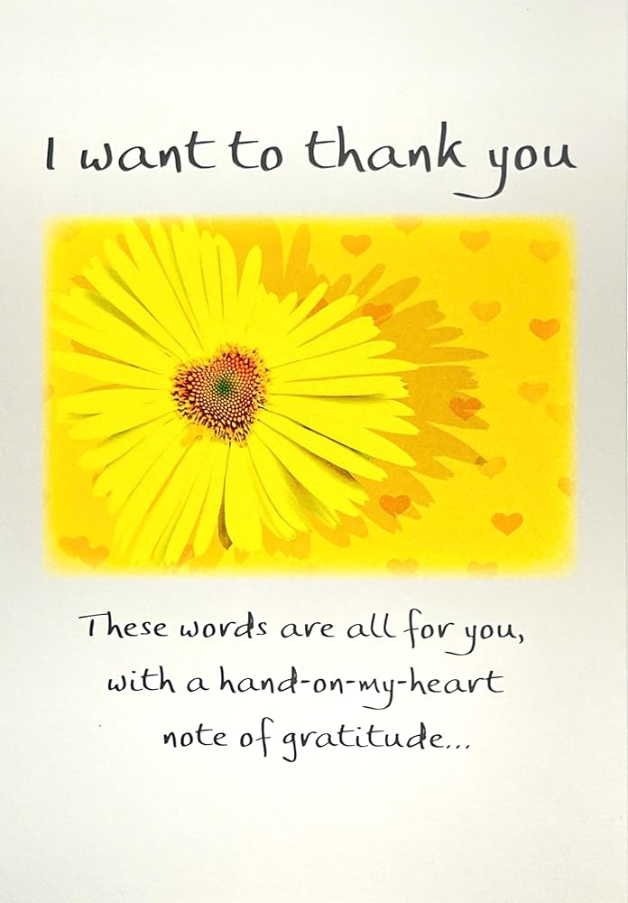 Thank You with A Note of Gratitude Heartfelt Sentimental Verses Fold Out Keepsake Card