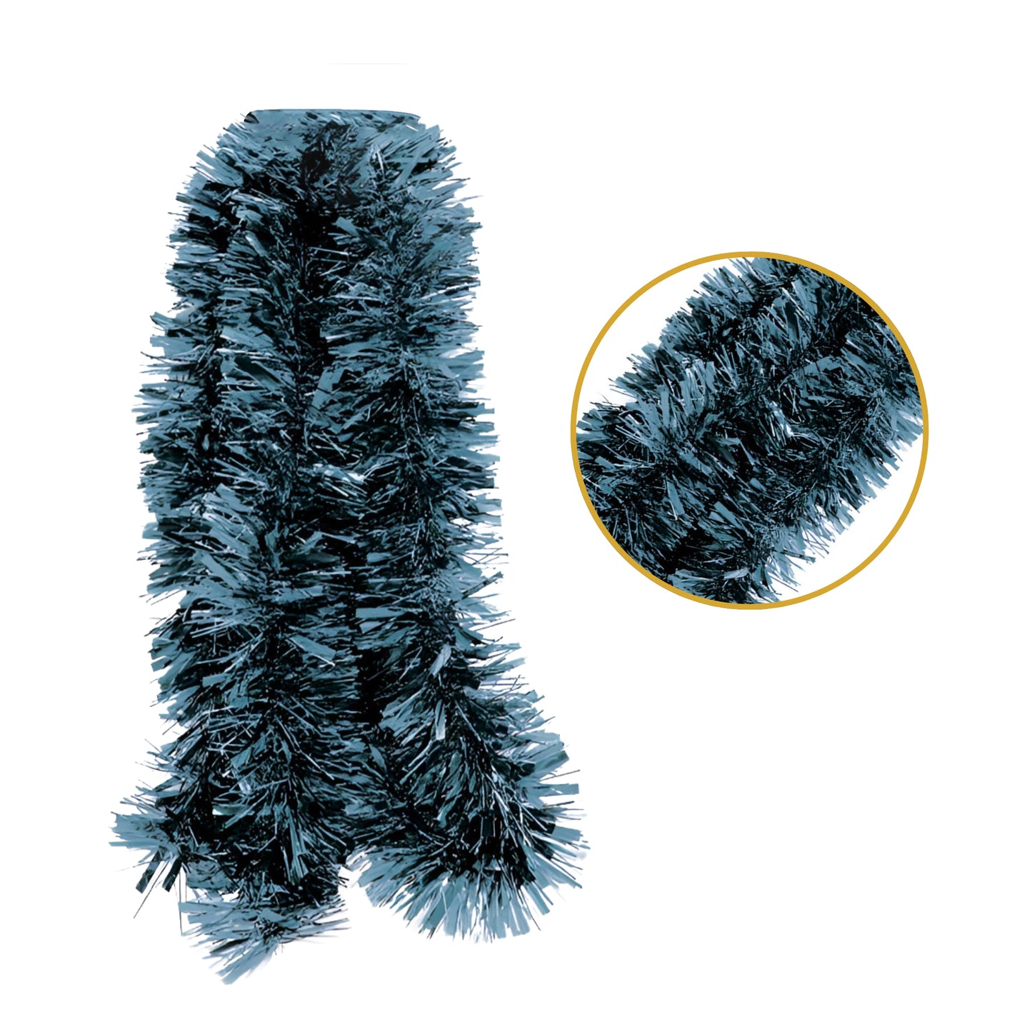 Pack of 12 2m Christmas Chunky Tinsel - Pale Blue