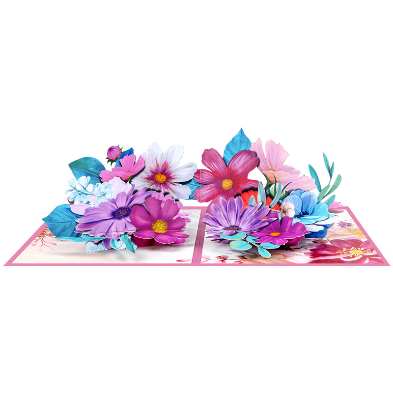 Graceful Galsang Flower Elegant 3D Pop Up Greeting Card