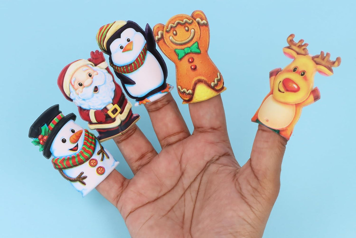 Pack of 12 Christmas Finger Puppets