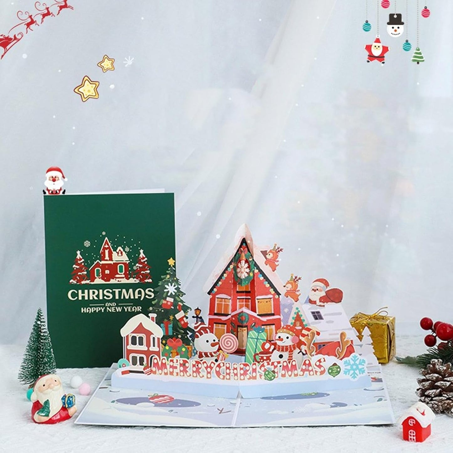 Festive Home Scene 3D Pop Up Christmas & New Year Card