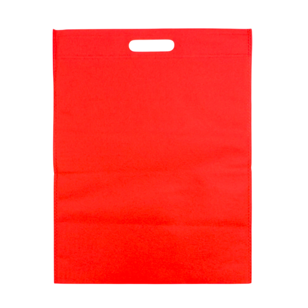 Pack of 100 Red Coloured 50x40cm Non-Woven Patch Handle Bags