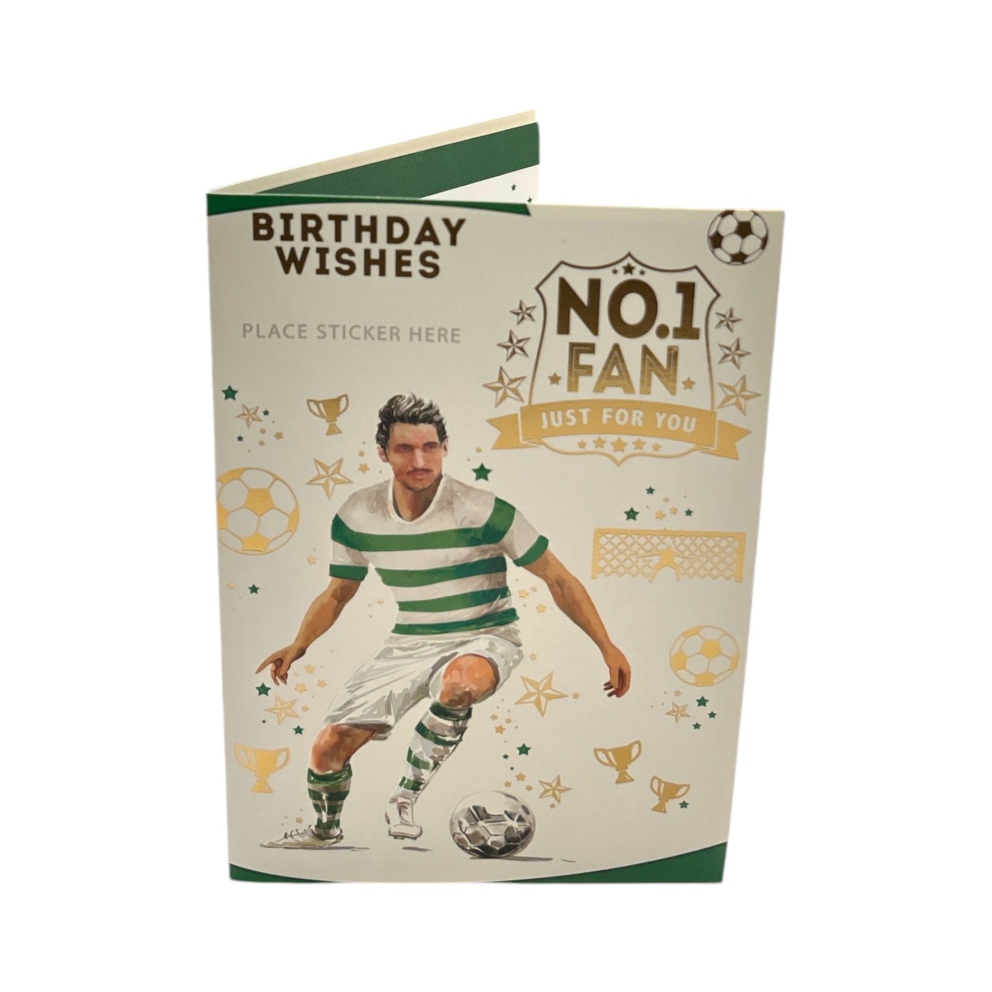 A Man In Green and White Soccer Uniform Customized Male Birthday Card