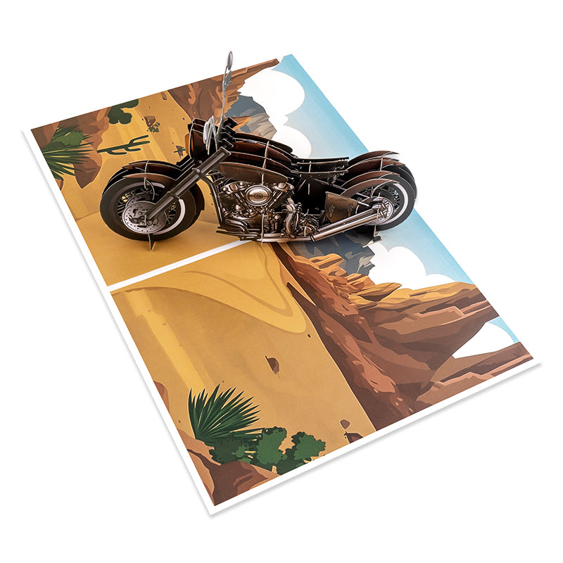 Road Rebel 3D Motorcycle Greeting Card