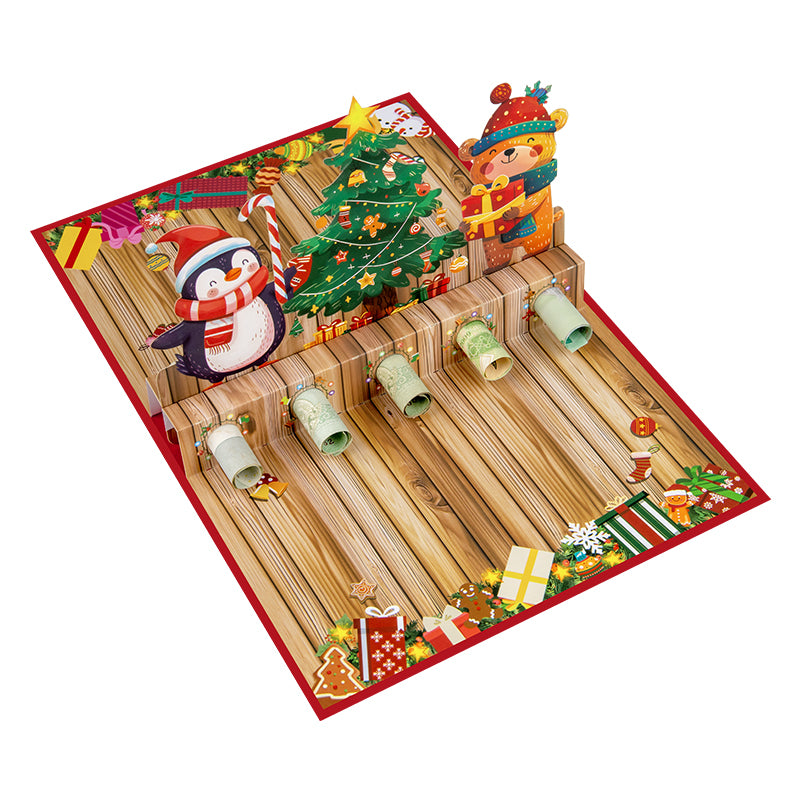 Festive Friends Money Gift 3D Pop Up Christmas Card