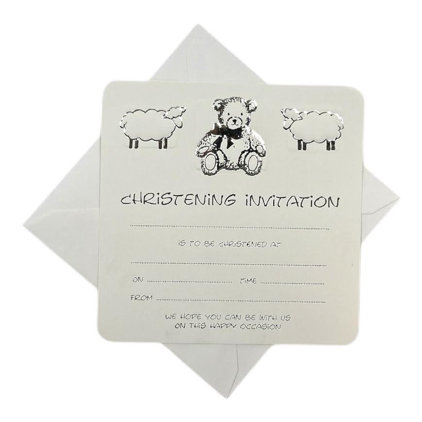 Pack of 10 Christening Invitation Cards with Envelopes