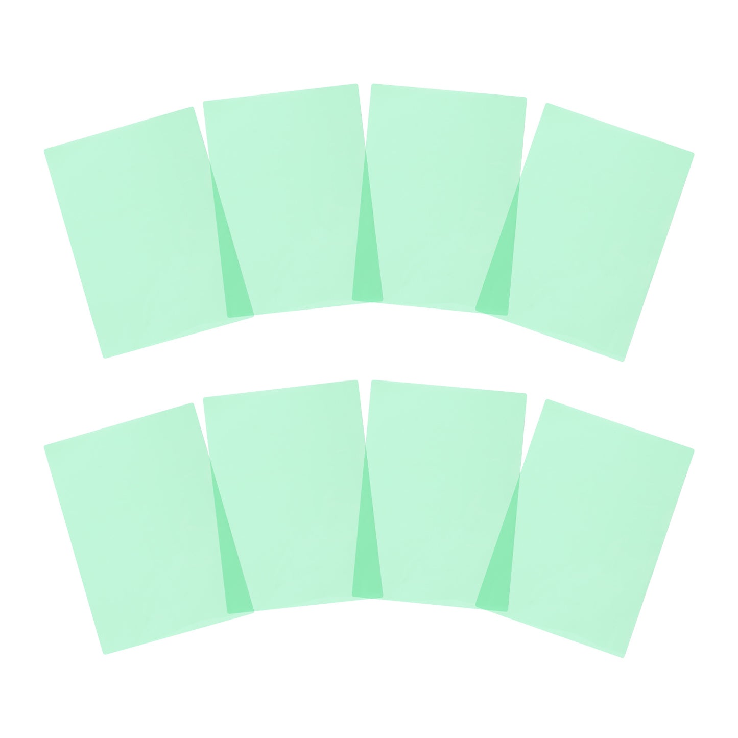 Pack of 8 A4 Plain Green Dyslexia Overlay Reading Sheets – PET Material, Rounded Corners