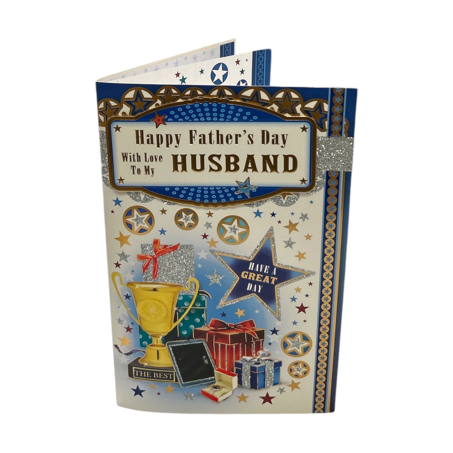 To My Husband Trophy And Gift Design Father's Day Boxed Card
