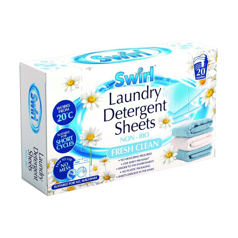Pack of 20 Laundry Detergent Sheets Fresh Clean