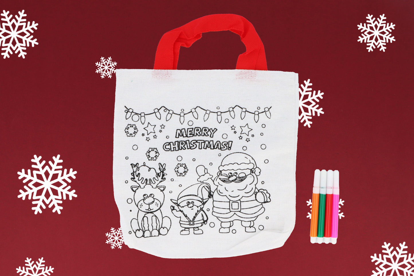 Christmas Colour-Your-Own Tote Bag (22cm x 20cm)